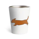 CHOSANAの走る犬 ミニ ブラウン（レッド） Thermo Tumbler