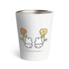 みずしままゆこのおはなと うさちゃん -オレンジ- Thermo Tumbler