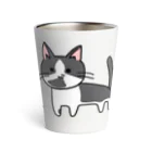 フジコの白黒おかめねこちゃん Thermo Tumbler