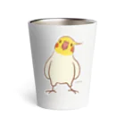 ほほらら工房 SUZURI支店の仁王立ちオカメインコ Thermo Tumbler