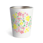 mymykitchenのピンクのお花畑 Thermo Tumbler