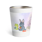 うさぎ石鹸の冬景色のパトちゃんとケロちゃん Thermo Tumbler