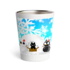 くろねこさんのくろねこさんと雪だるま Thermo Tumbler