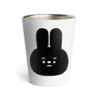 こつｗのおみせの量産うさぎ まゆげ ver.BLACK Thermo Tumbler