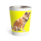 柴犬しばわんこhana873のおすわり柴犬(黄色枠) Thermo Tumbler