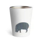 文様動物園 Pattern Zoo Museum shopの算木崩し(青) × コビトカバ Thermo Tumbler