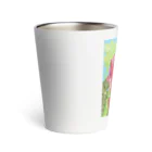 yoshi-gardenのアマガエルと立葵 Thermo Tumbler