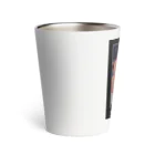 チートイツ木下のミーム風自画像(黒背景) Thermo Tumbler