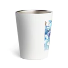 meke flowersのマリンブルーローズのおしゃれな花柄 Thermo Tumbler