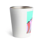 ココから（こーひーまる。）のカラフラミンゴ Thermo Tumbler