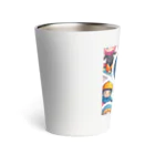 m222web-shopのスノーボードとキャラクターたちのイラストグッズ Thermo Tumbler