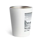 aICreationのモノクロの雪景色 Thermo Tumbler