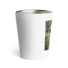 kokin0の水辺を走る犬 dog runnning on the water Thermo Tumbler