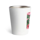 オンラインショップイエローリーフの赤色の花ハイビスカス Thermo Tumbler