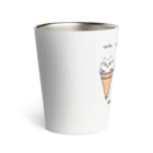 しろねこぽりんとにゃんずといろいろのシンプル☆しろねこぽりん、にゃんずでアイスクリーム Thermo Tumbler