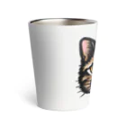 やまねこショップSUZURI支店のツシマヤマネコ顔バーンタンブラー Thermo Tumbler