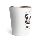 イラスト MONYAAT のTWIN PANDAS 一緒のスイカ Thermo Tumbler