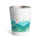 くねくね道の蓮とお釈迦様（タンブラー） Thermo Tumbler