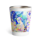 十二夜の書架のピアノの夏祭り・紫陽花の花びら（ロゴ） Thermo Tumbler