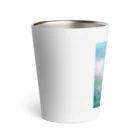 【ホラー専門店】ジルショップの油絵風の癒しデザイン(ターコイズブルー) Thermo Tumbler