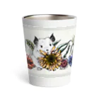 おもちのお花いっぱいチンチラ緑 Thermo Tumbler