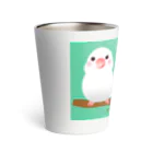 石丸沙織のポチャ白文鳥ちゃん　ワイド版 Thermo Tumbler