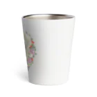 猫のきぬくんのお店のお花のリースとにゃんこ Thermo Tumbler