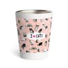 アニマル四字熟語のI LOVE CAT's　(PINK) 猫だらけマグ！最高にキュートな猫パラダイス！ Thermo Tumbler