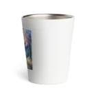 kyonyの月夜の桜と虎猫 Thermo Tumbler