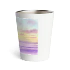 水彩色鉛筆チャンネルの春の海（水彩色鉛筆画） Thermo Tumbler