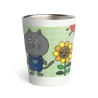 ねこネコ猫cat. 偉人∞の草原ネコ　３匹 Thermo Tumbler