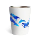 まつおるかグッズの星空ぽいクジラたち（ヨコ） Thermo Tumbler