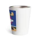 Blupiggの幸せの丘ピンクの木 Thermo Tumbler