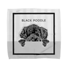 BLACK-POODLEのひょっこり ブラックトイプードル Towel Handkerchief