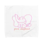 お絵描き屋さんのおみせ。のpink elephant タオルハンカチ