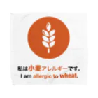 allergy -世界中の食物アレルギーに人のためのアプリ- 公式グッズの私は小麦アレルギーです/ I am allergic to wheat グッズ  タオルハンカチ