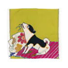 Spirit of 和の犬の遊び Towel Handkerchief