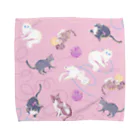 Fanfleecyのmeow meow(pink) Towel Handkerchief