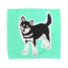 K&M(かむ)の黒柴犬 タオルハンカチ