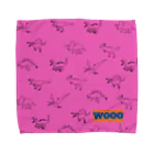 WOOOの恐竜　総柄タオル　マゼンタピンク Towel Handkerchief