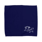 GOODS SHOP【そぞろな小窓】 SUZURI店の【ぎがといっしょ】《鉄紺》タオルハンカチ Towel Handkerchief