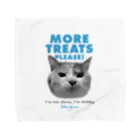 salon de necoのmore treats！ BLUE 【保護猫寄付220円】 タオルハンカチ