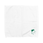 ポンポンアートの工房のPompom art 《濃緑カエル》 Towel Handkerchief