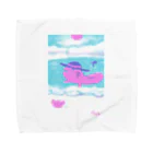 えにぐまストアの夏の海とウーパールーパー Towel Handkerchief