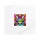 可愛い猫ちゃんのサイケデリックな猫 Towel Handkerchief