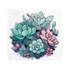 わんにゃんsucculentの多肉植物のイラスト Towel Handkerchief