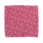 B-catの微生物パターン赤_ハンカチ Towel Handkerchief