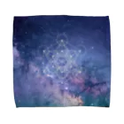 metao dzn【メタヲデザイン】の宇宙TEE001（神聖幾何学） Towel Handkerchief