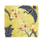 Musashi和柄Shop 【Japanese pattern】の鶴亀タオルハンカチ Towel Handkerchief