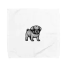 鼻ぺちゃ犬と和猫のかわいい パグ 鉛筆画 Towel Handkerchief